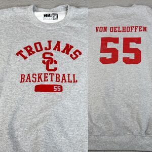 TALIA VON OELHOFFEN USC Sweatshirt Mens 3XL Gray Long Sleeve Crewneck Trojans